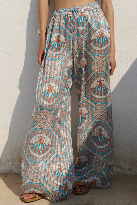FLOWY PANTS "CERAMICA" MULTICOLOR