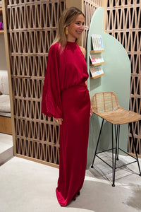 LONG ASYMMETRIC DRESS “MILLIE” RED