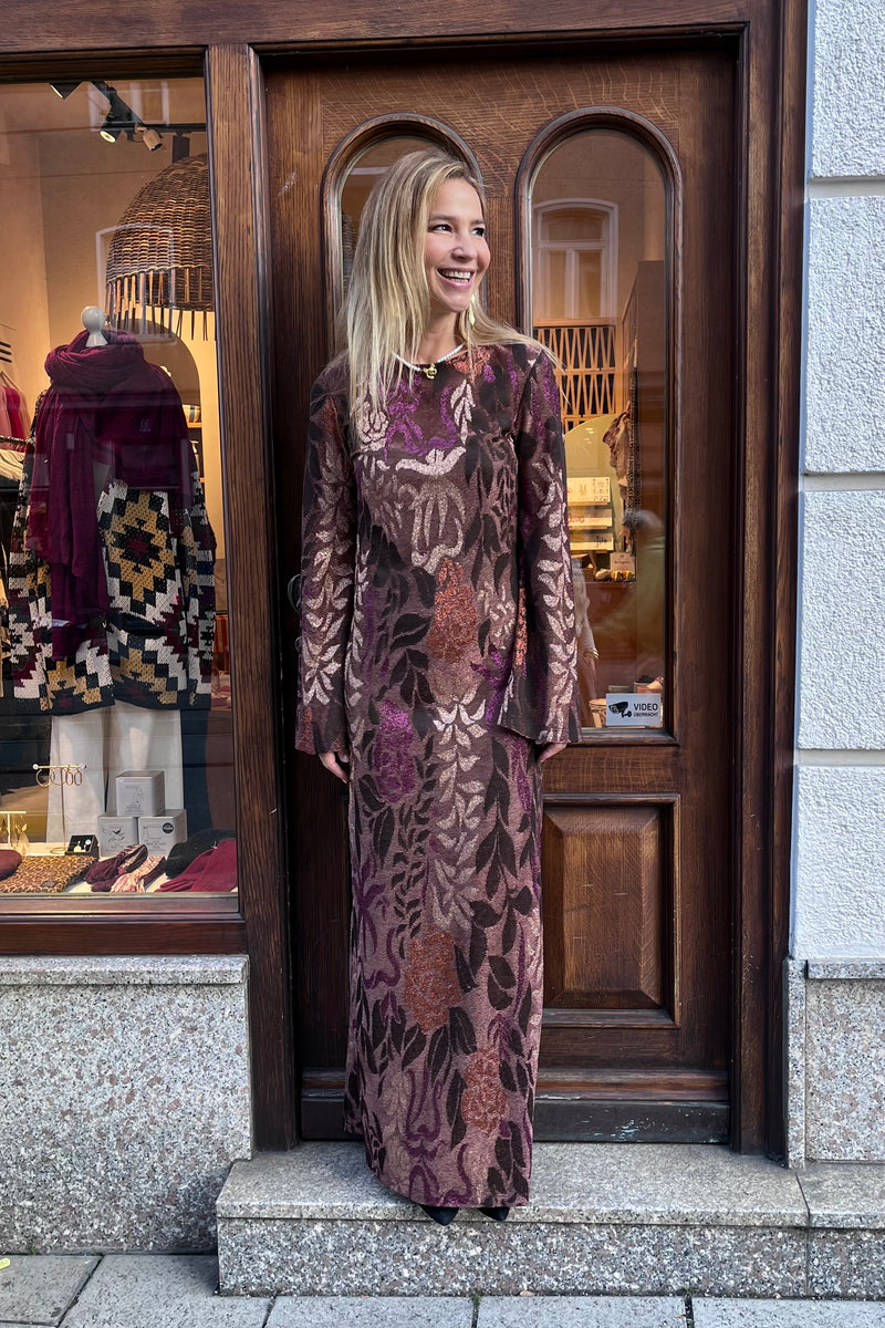 LONG SLIM DRESS "STELLAR" BURGUNDY