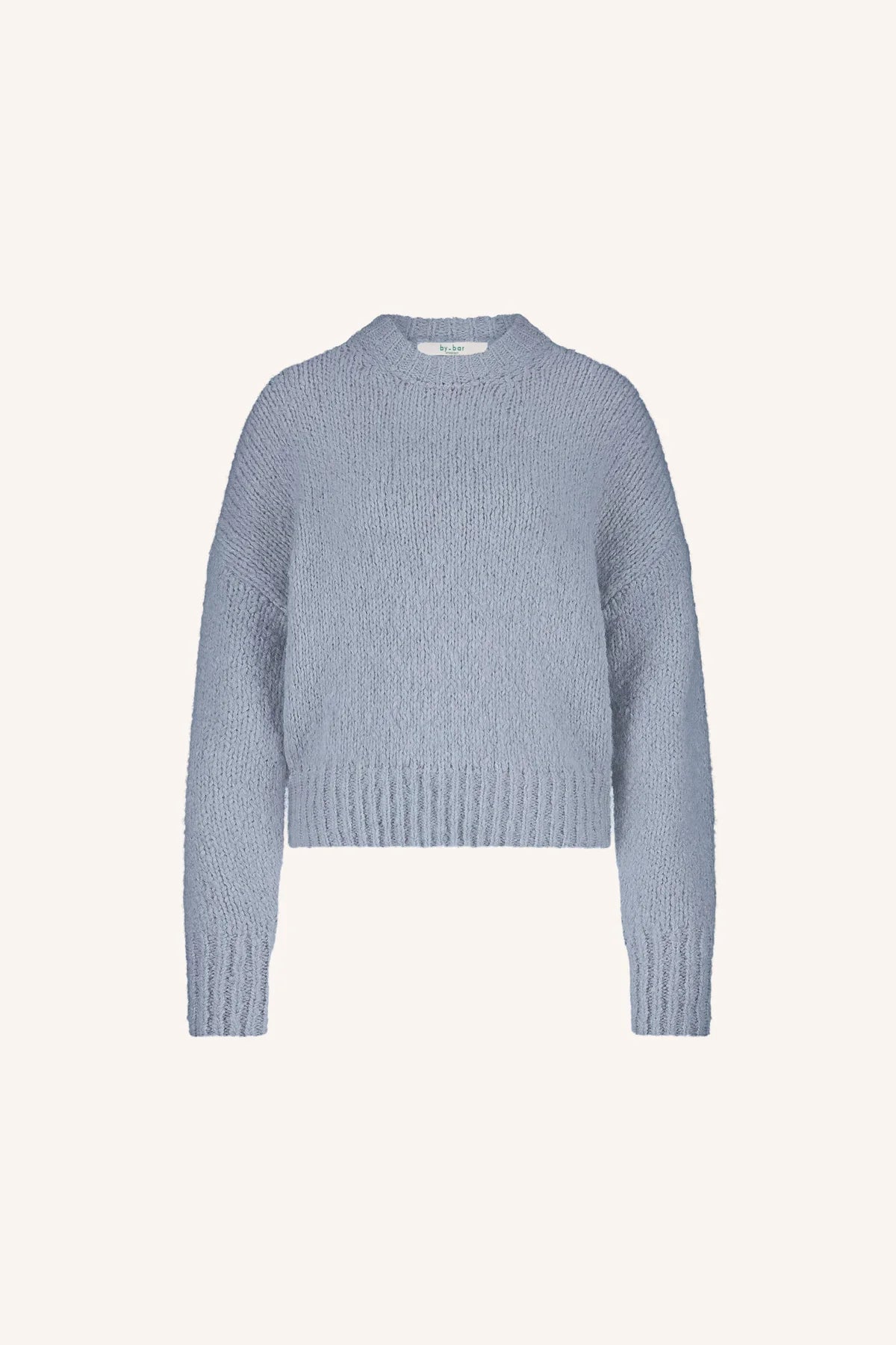 ALPACA BULKY KNIT PULLOVER "SONNY" CLOUD BLUE