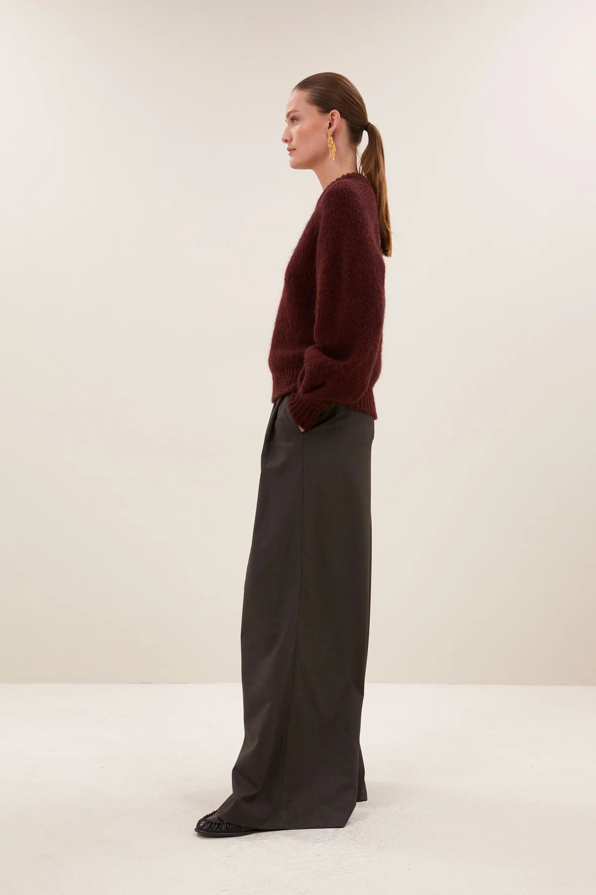 OVERSIZED ALPACA PULLOVER BORDEAUX