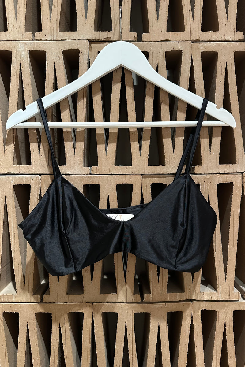 SLEEVELESS BOW TIE CHIFFON BLOUSE BLACK