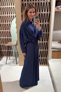 FLOWY WIDE LEG PANTS BLUE