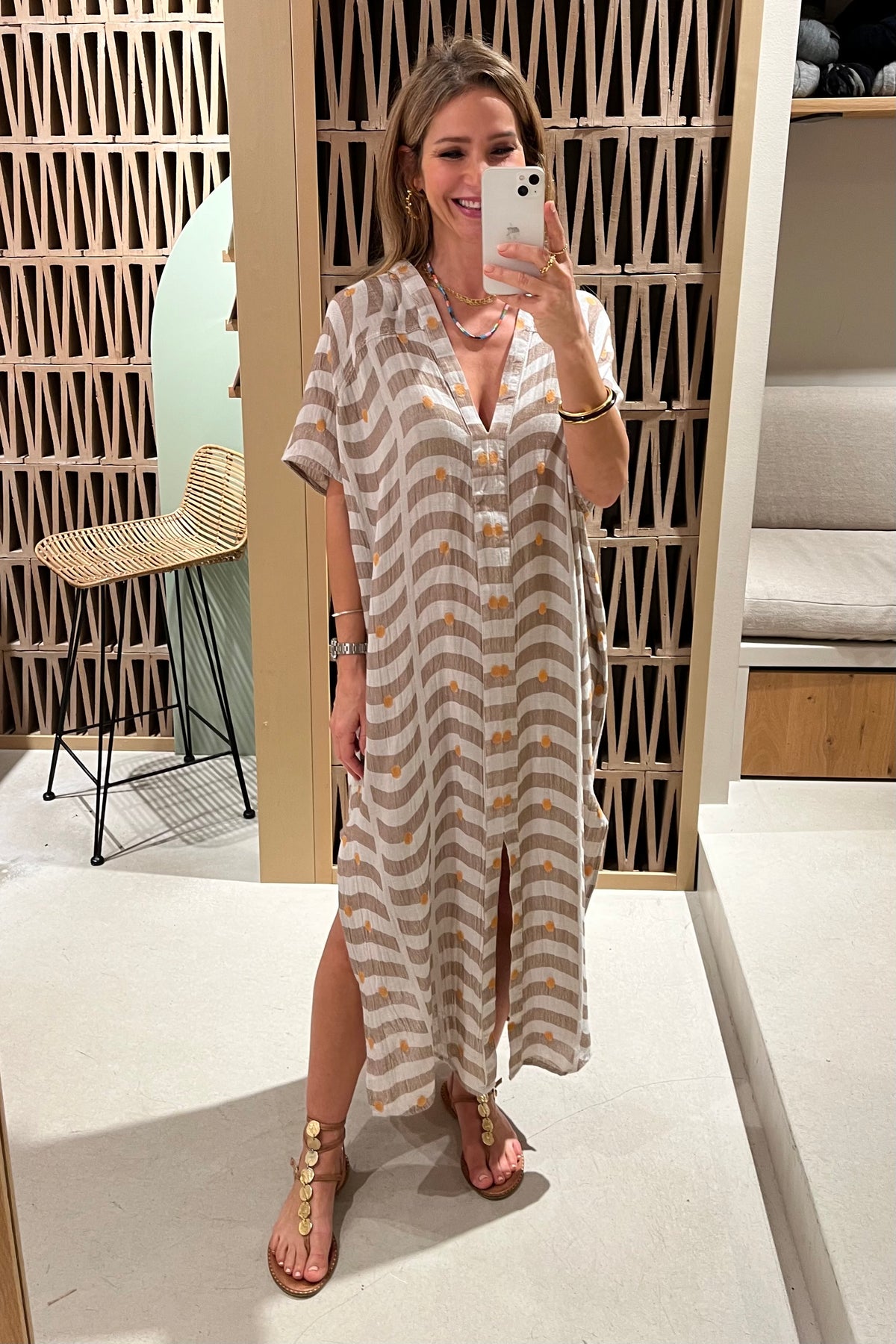 OVERSIZED KAFTAN DRESS "TINOS" TAUPE