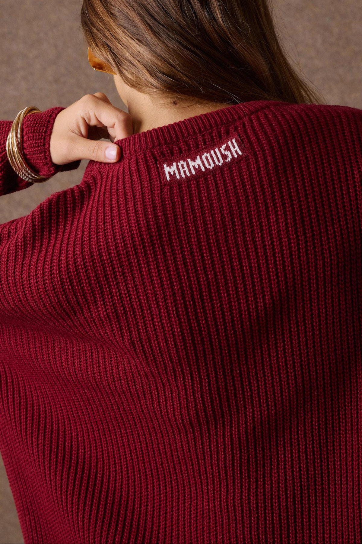 OVERSIZED KNIT PULLOVER BORDEAUX