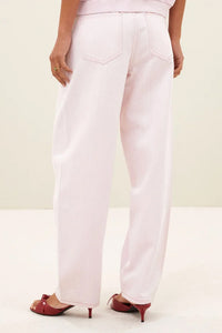 ORGANIC COTTON BARREL JEANS LIGHT PINK