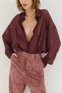 OVERSIZED CHIFFON BLOUSE "DREAM" BORDEAUX
