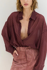 OVERSIZED CHIFFON BLOUSE "DREAM" BORDEAUX