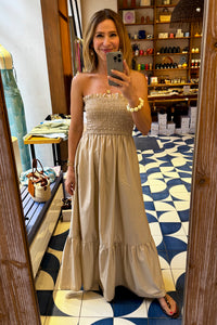 BANDEAU DRESS "ELPIS" SAND