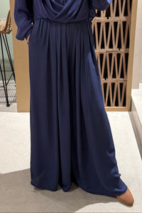 FLOWY WIDE LEG PANTS BLUE