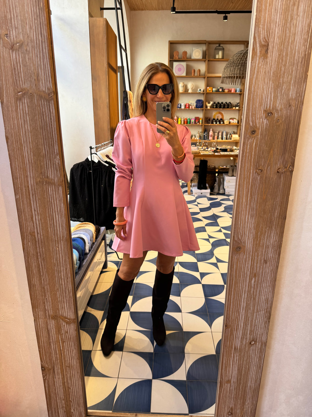 FITTED MINI DRESS BUBBLEGUM