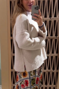 OVERSIZED SUPERSOFT CHUNKY PULLOVER OFFWHITE