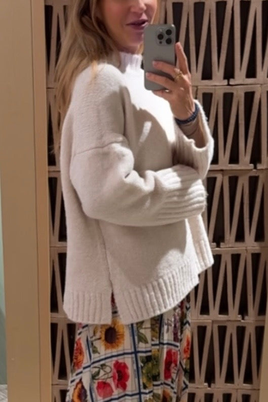 OVERSIZED SUPERSOFT CHUNKY PULLOVER OFFWHITE