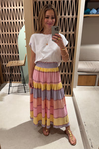 WOVEN MIDI SKIRT "LEROS" MULTICOLOR