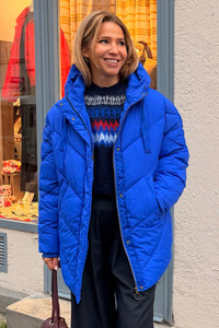 ULTRA OVERSIZED LONG PUFFER JACKET KINGSBLUE
