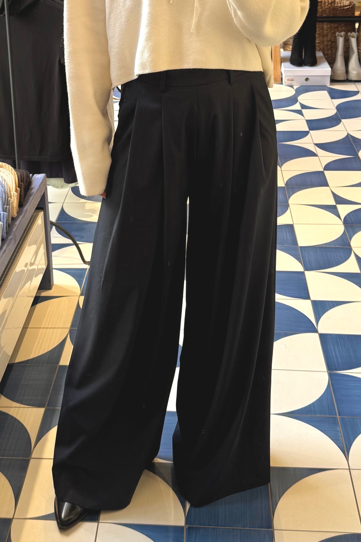 WIDE LEG PANTS DARK NAVY