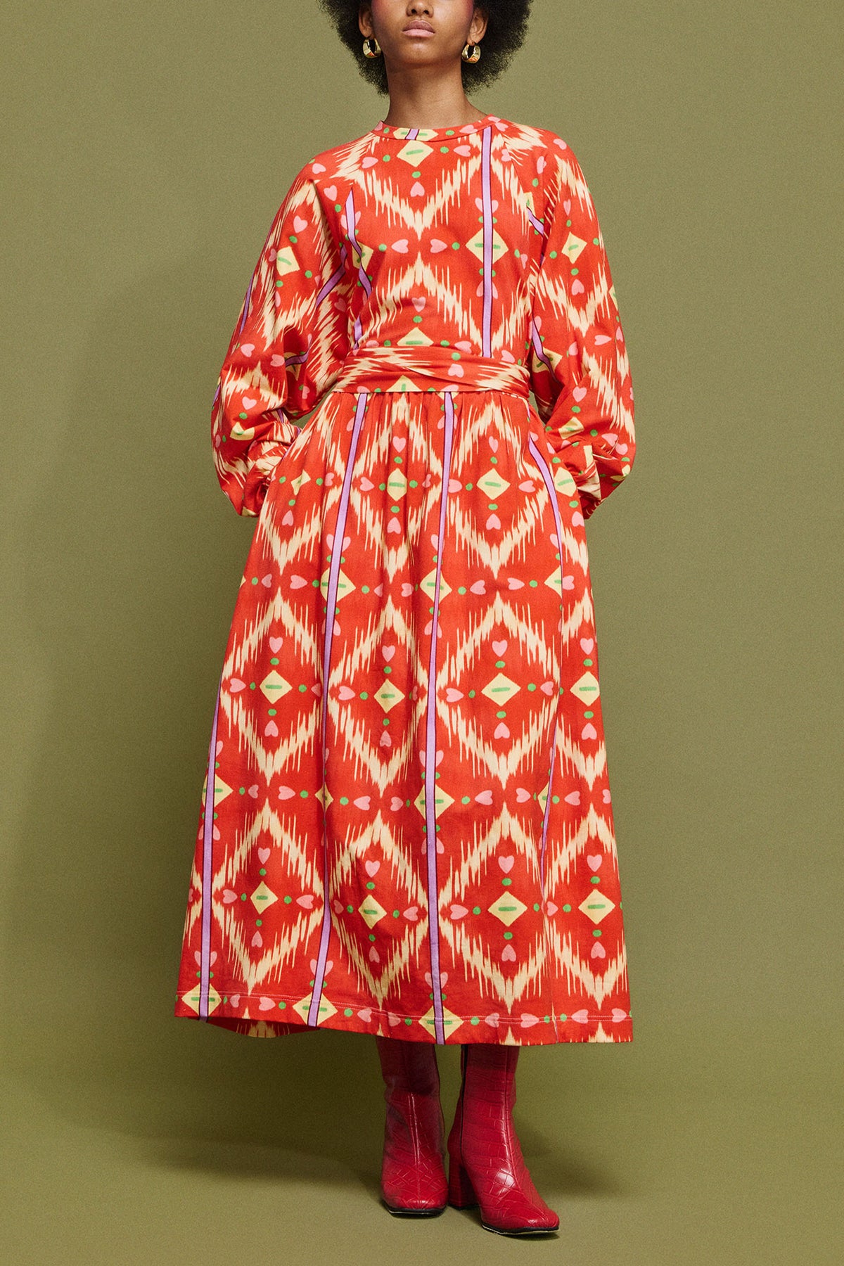 OVERSIZED MIDI COTTON SWEATER DRESS "WINTERLOVE"