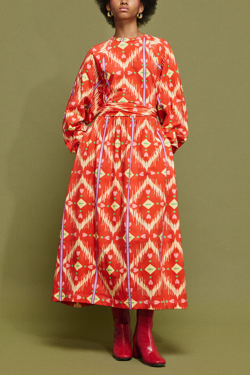 OVERSIZED MIDI COTTON SWEATER DRESS "WINTERLOVE"