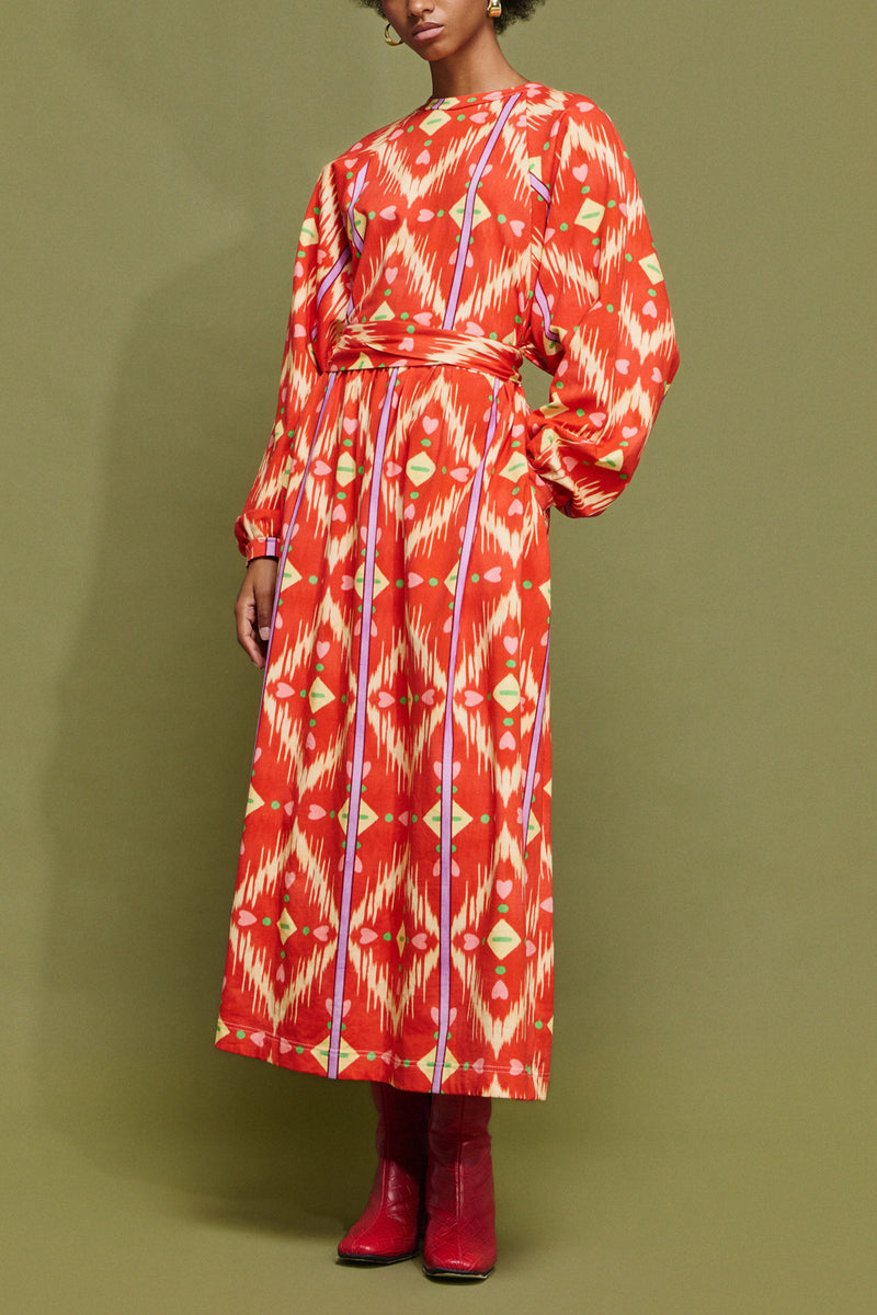 OVERSIZED MIDI COTTON SWEATER DRESS "WINTERLOVE"