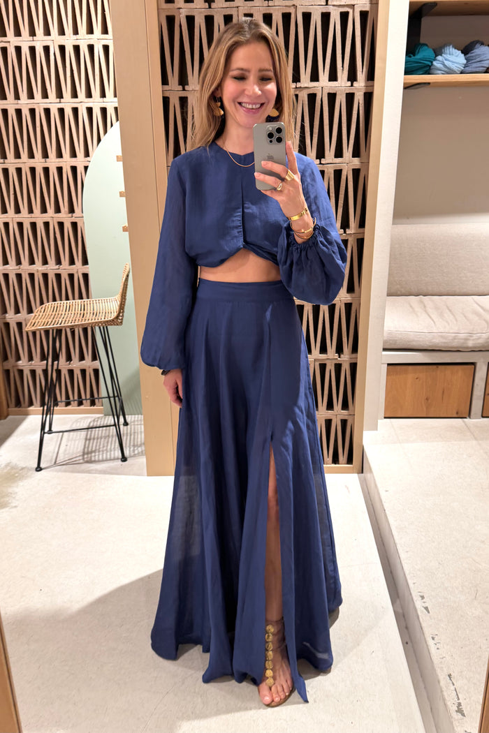 CROPPED TOP "CALLISTA" BLUE