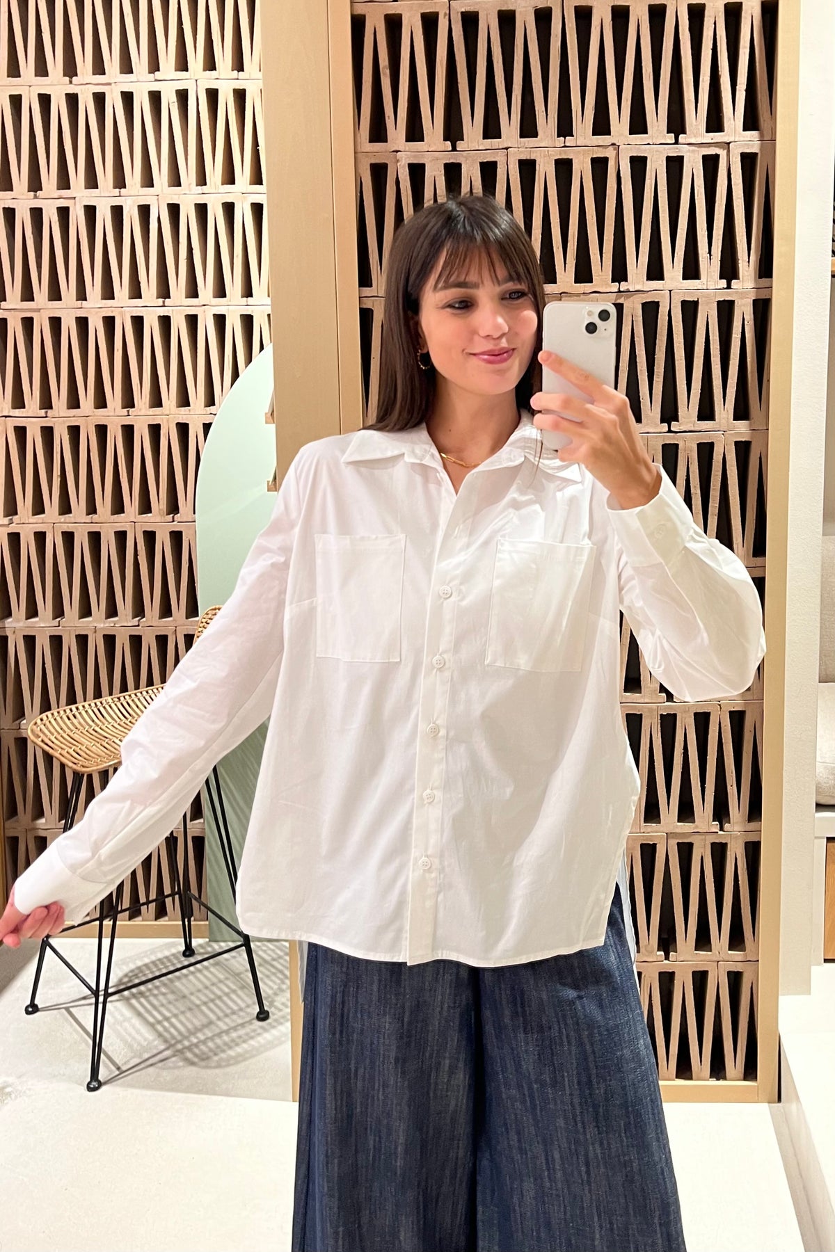 OVERSIZED COTTON BLOUSE "MOUTAKI" WHITE