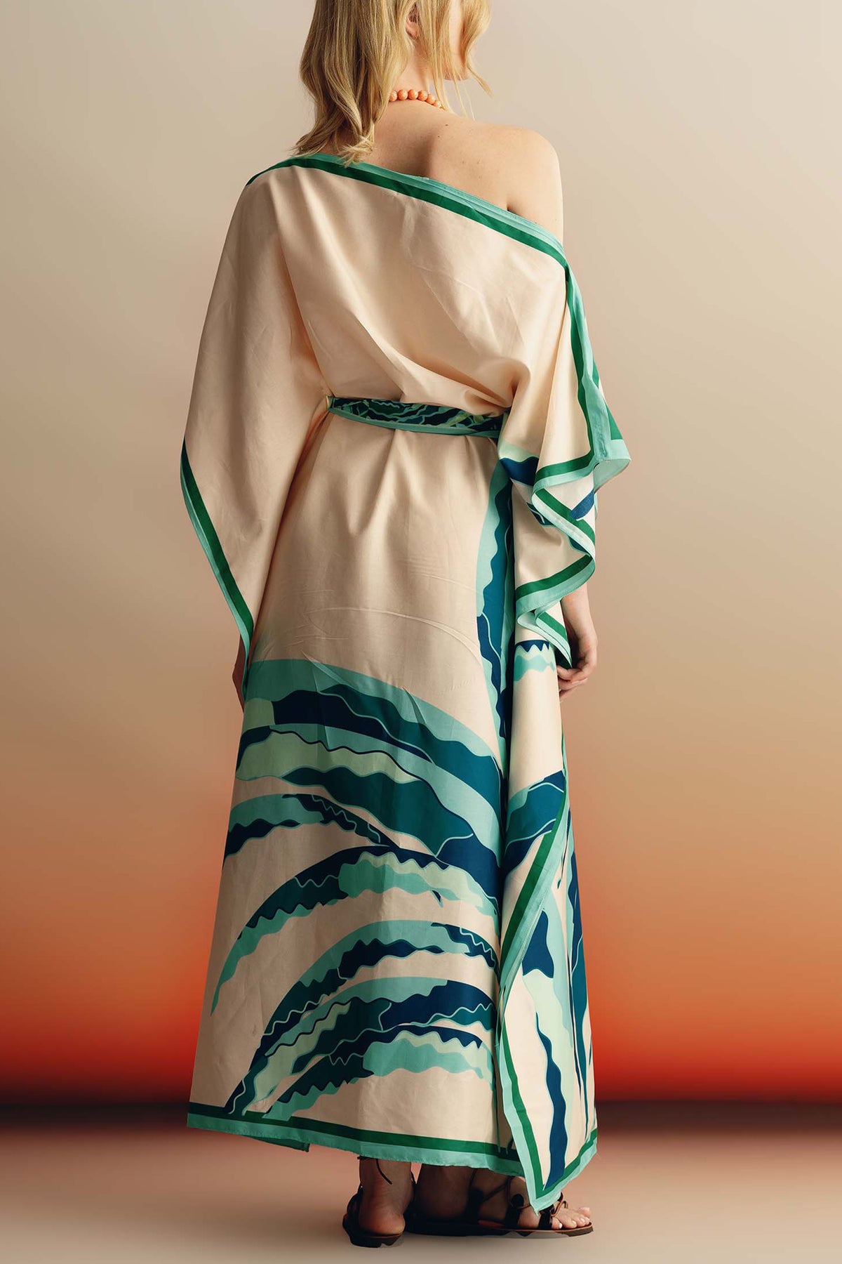 COTTON KAFTAN DRESS "EFTERPE" MINOAS TEAL
