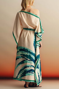 COTTON KAFTAN DRESS "EFTERPE" MINOAS TEAL