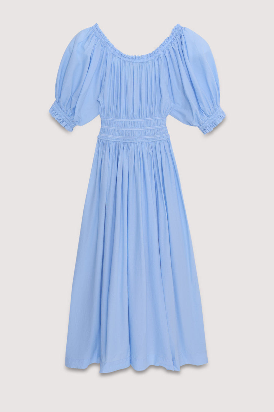 OFF-SHOULDER MIDI DRESS "ELENA" POWDER BLUE