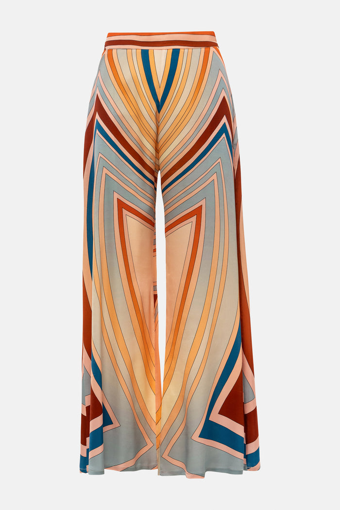 SILKY PALAZZO PANTS "ELLI" RAINBOW WHEEL