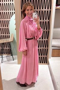 FLOWY VISCOSE CHIFFON DRESS "LILY" DUSTY PINK
