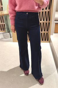 WIDE LEG DENIM PANTS DARK BLUE
