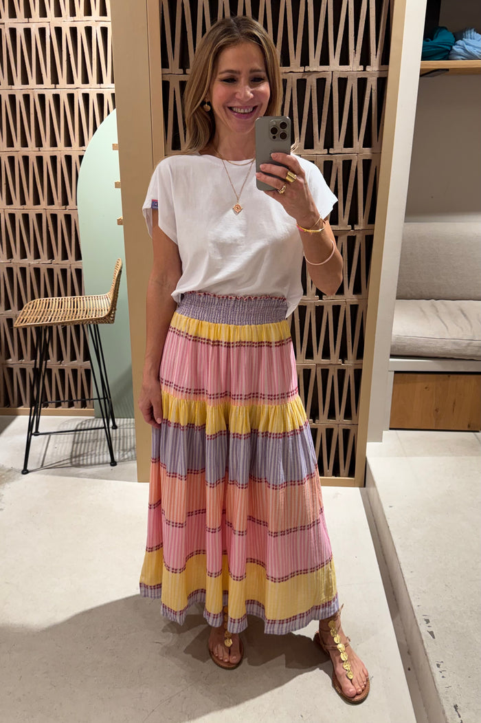 WOVEN MIDI SKIRT "LEROS" MULTICOLOR