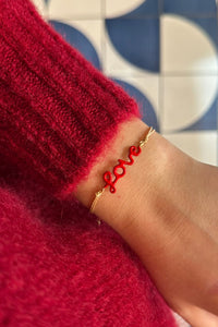 ENAMEL BRACELET "LOVE" RED