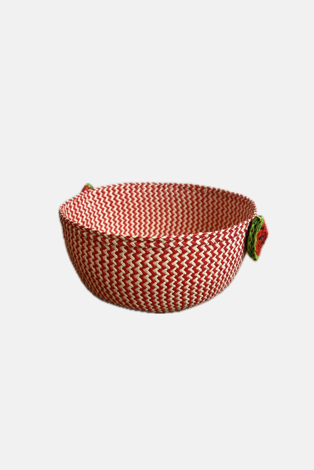 WOVEN BASKET "WATERMELON" RED/WHITE