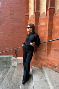 HIGHWAIST WIDE LEG PANTS BLACK