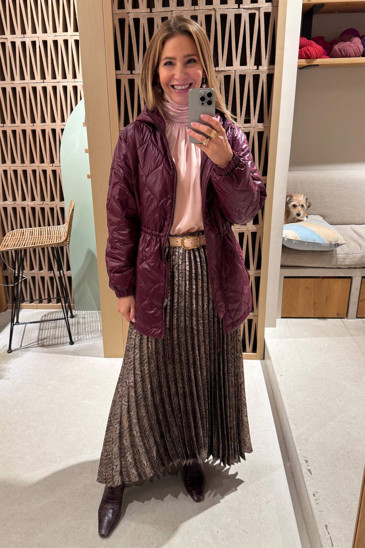 OVERSIZED LIGHT PUFFER JACKET BORDEAUX