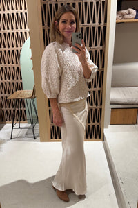 LONG SILKY SKIRT VANILLA