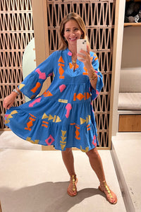 OVERSIZED SHORT TUNIC DRESS "DIONA" ROYAL BLUE