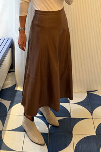 VEGAN LEATHER SKIRT NOUGAT