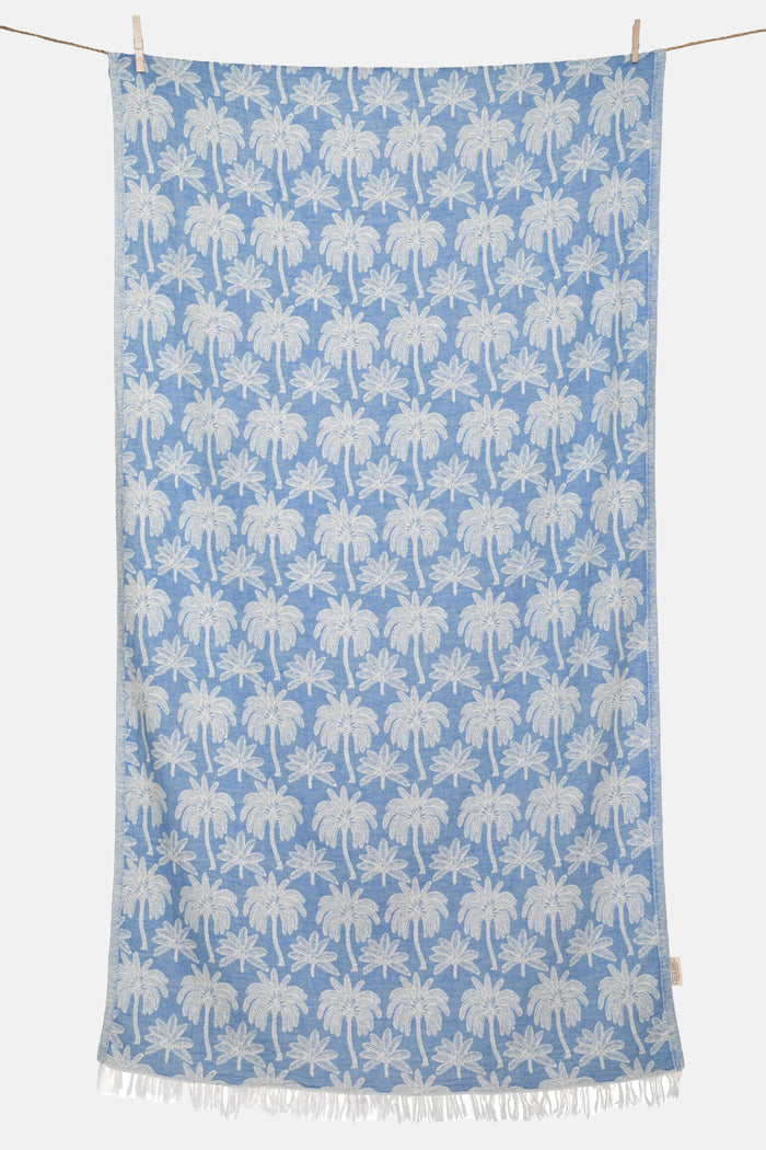 WOVEN BEACH TOWEL "FINIKAS" BLUE