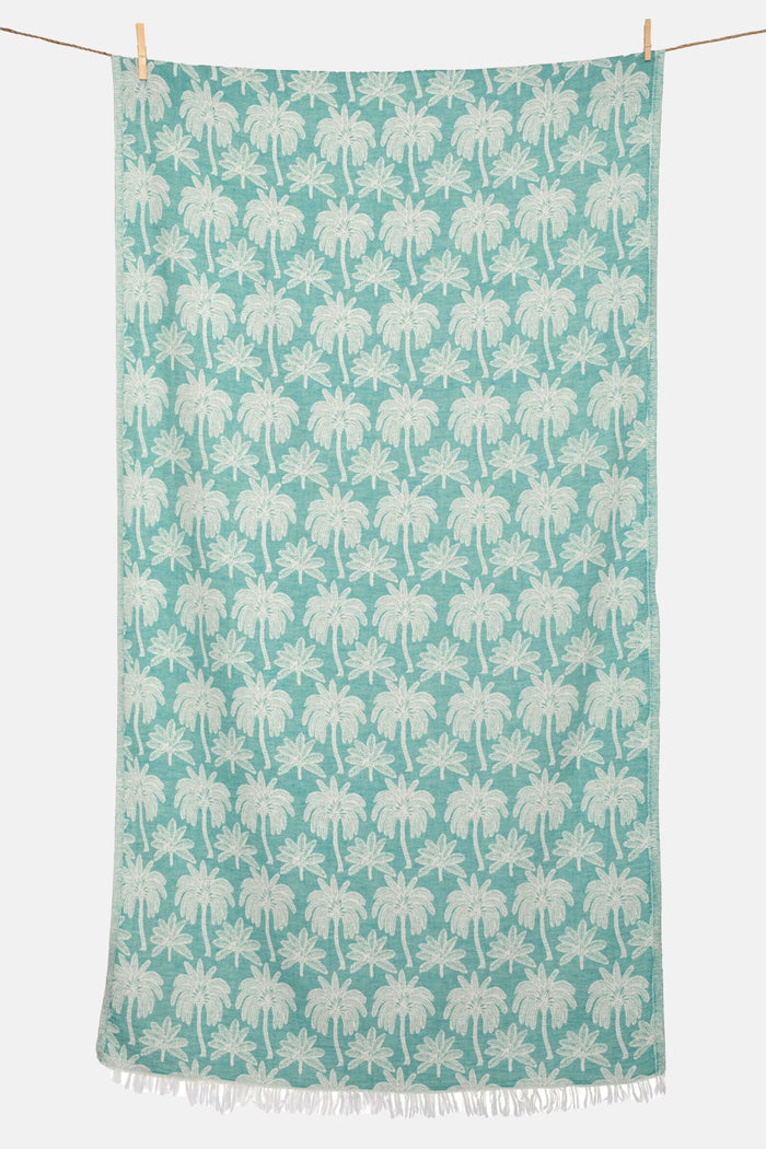 WOVEN BEACH TOWEL "FINIKAS" PETROL