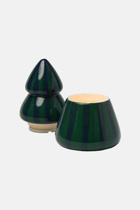 CERAMIC TREE CANDLE "BALSAM FIR“ GREEN/NAVY