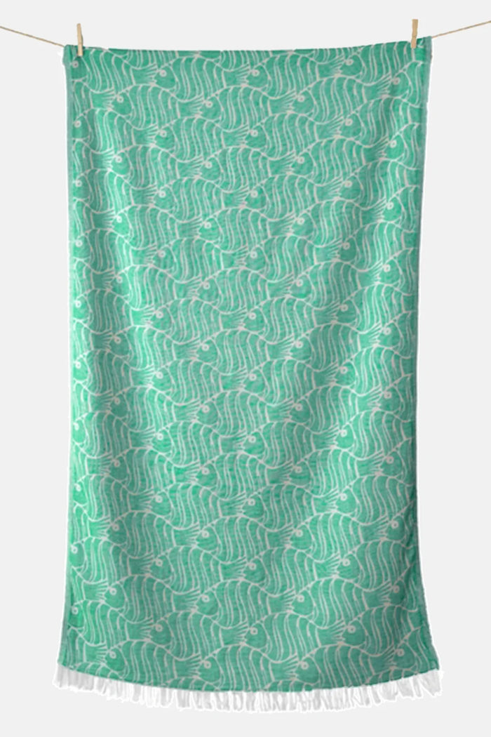 WOVEN BEACH TOWEL "FISH"