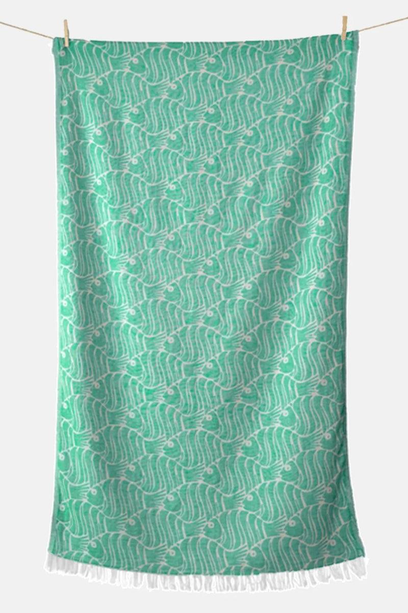WOVEN BEACH TOWEL "FISH"