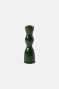 CERAMIC CANDLE HOLDER FOREST GREEN