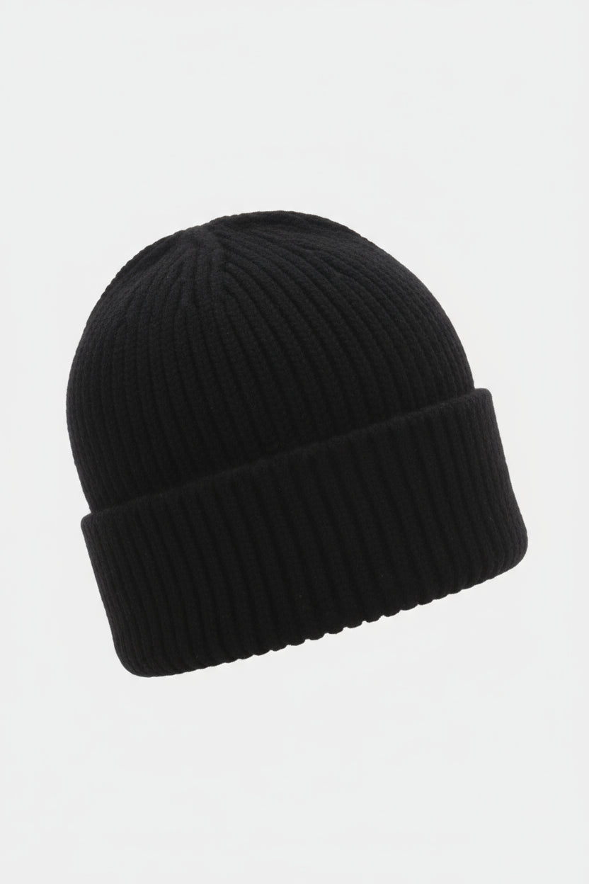 WOOL CASHMERE CAP BLACK
