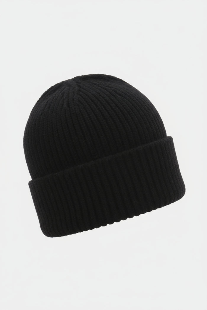 WOOL CASHMERE CAP BLACK
