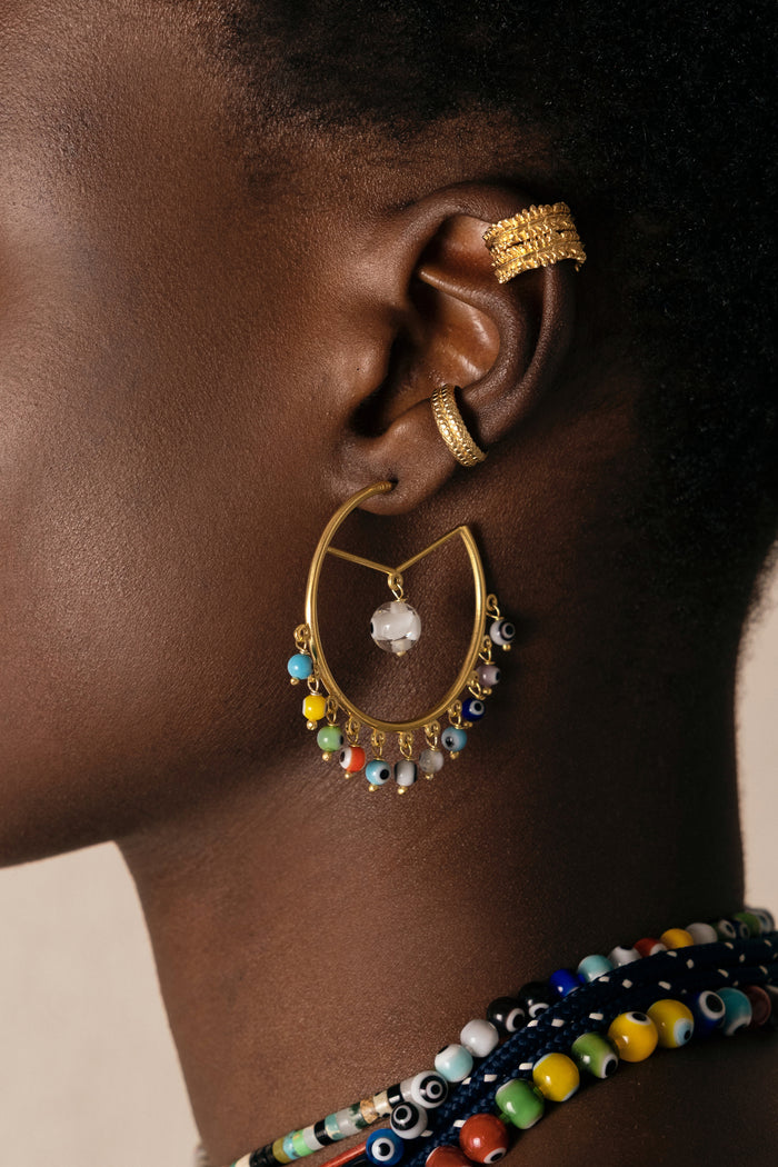 EARRINGS "FTOU SOU" GOLD/MULTICOLOR
