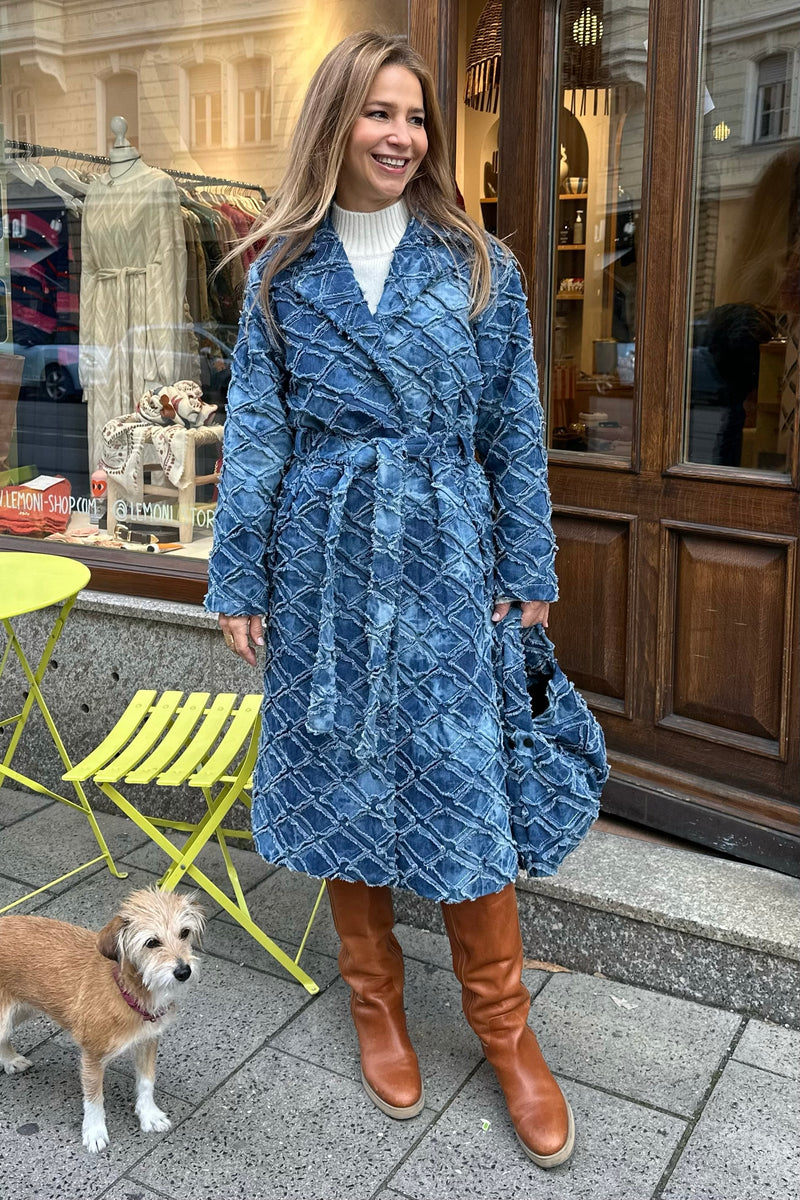 STATEMENT DENIM COAT BLUE