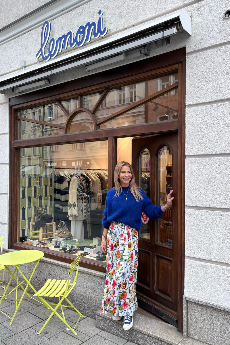 PLEATED MAXI SKIRT "ANTHOLOGIO” MULTICOLOR